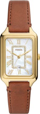 Fossil Raquel Leather Strap Watch, 26mm