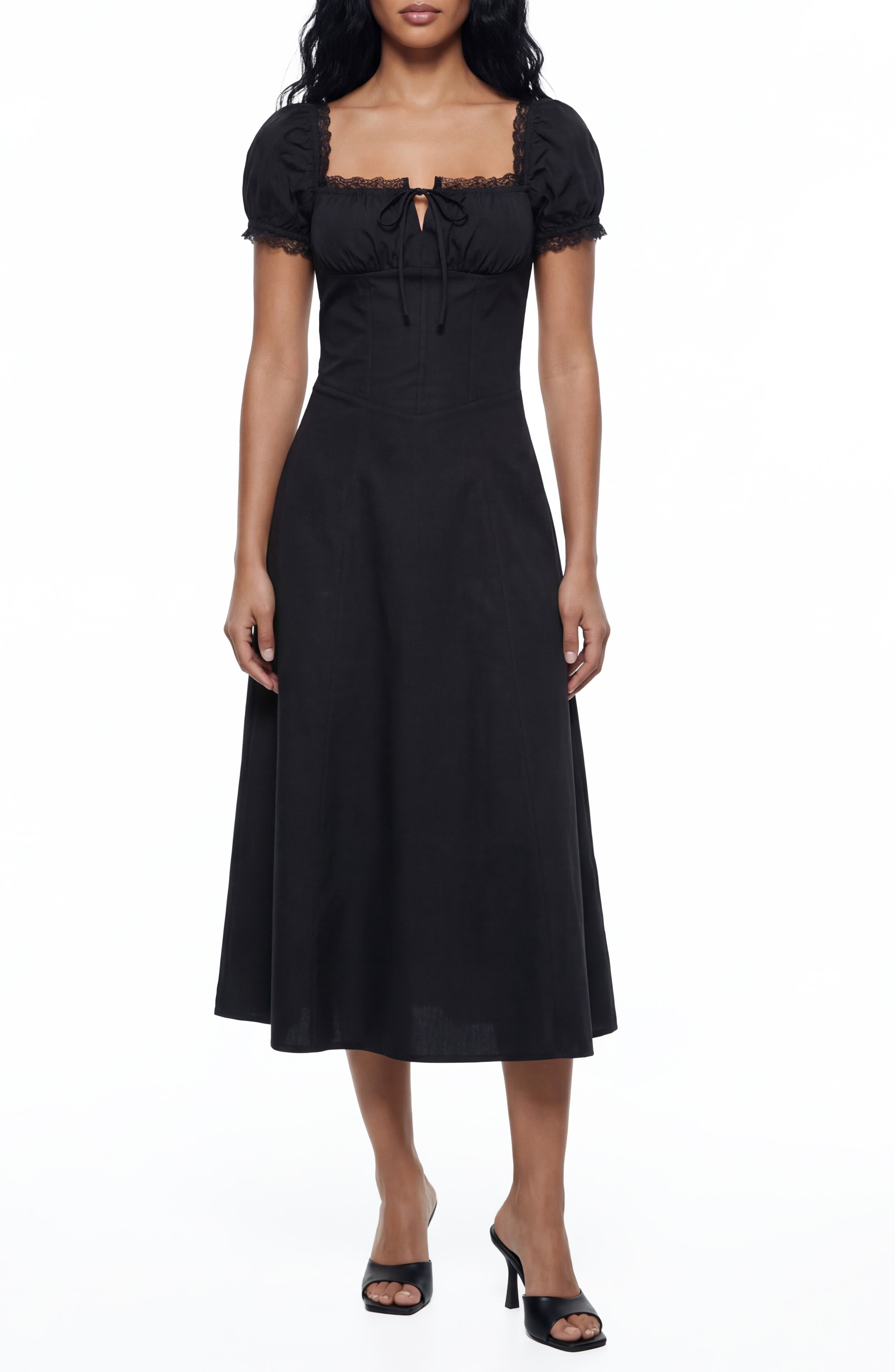Juniper Lace Trim Midi Dress