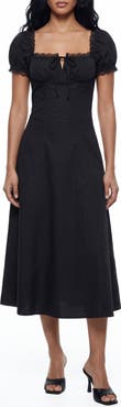 BY DESIGN Juniper Lace Trim Midi Dress