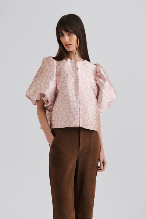 Malina Cleo Pouf Balloon Sleeve Blouse In Pink