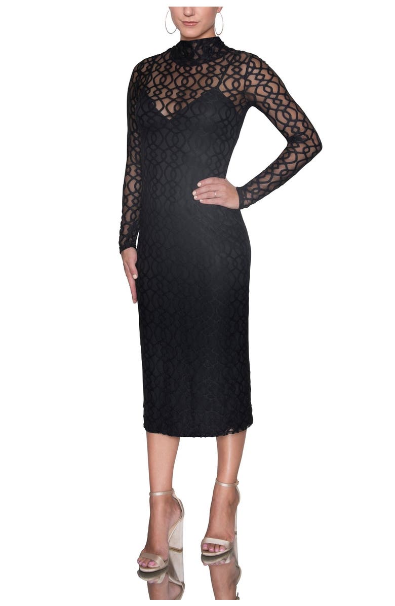 RACHEL Rachel Roy Lydie Turtleneck Midi Dress, Main, color, 