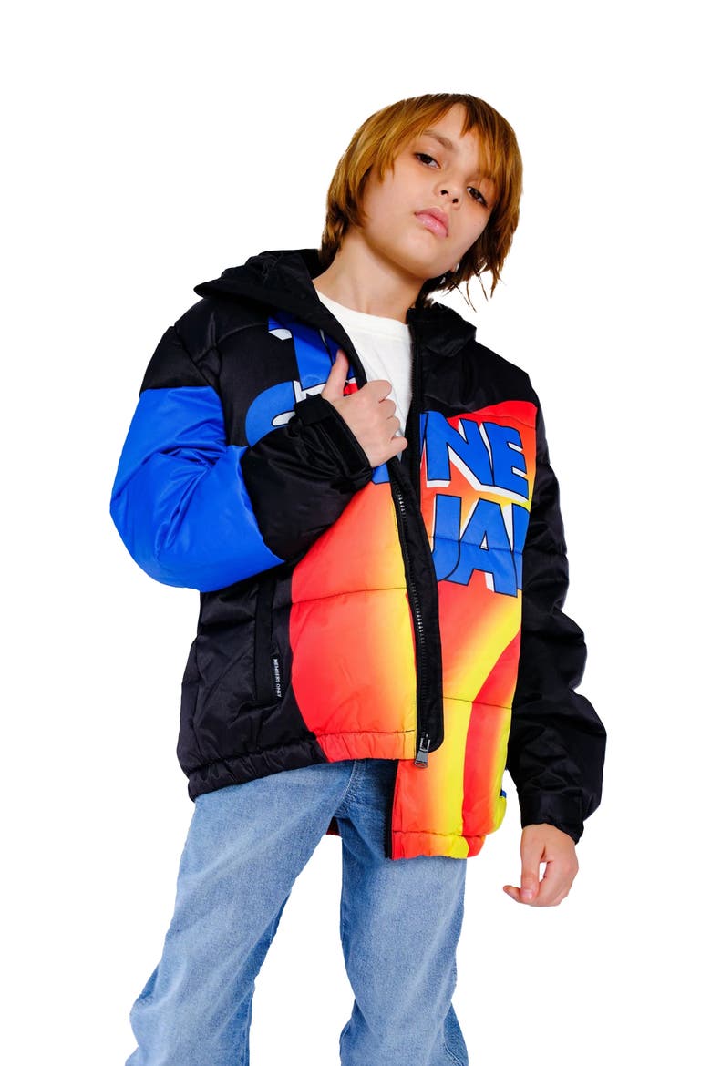 Boy's Tune Squad Puffer Jacket, Alternate, color, Black