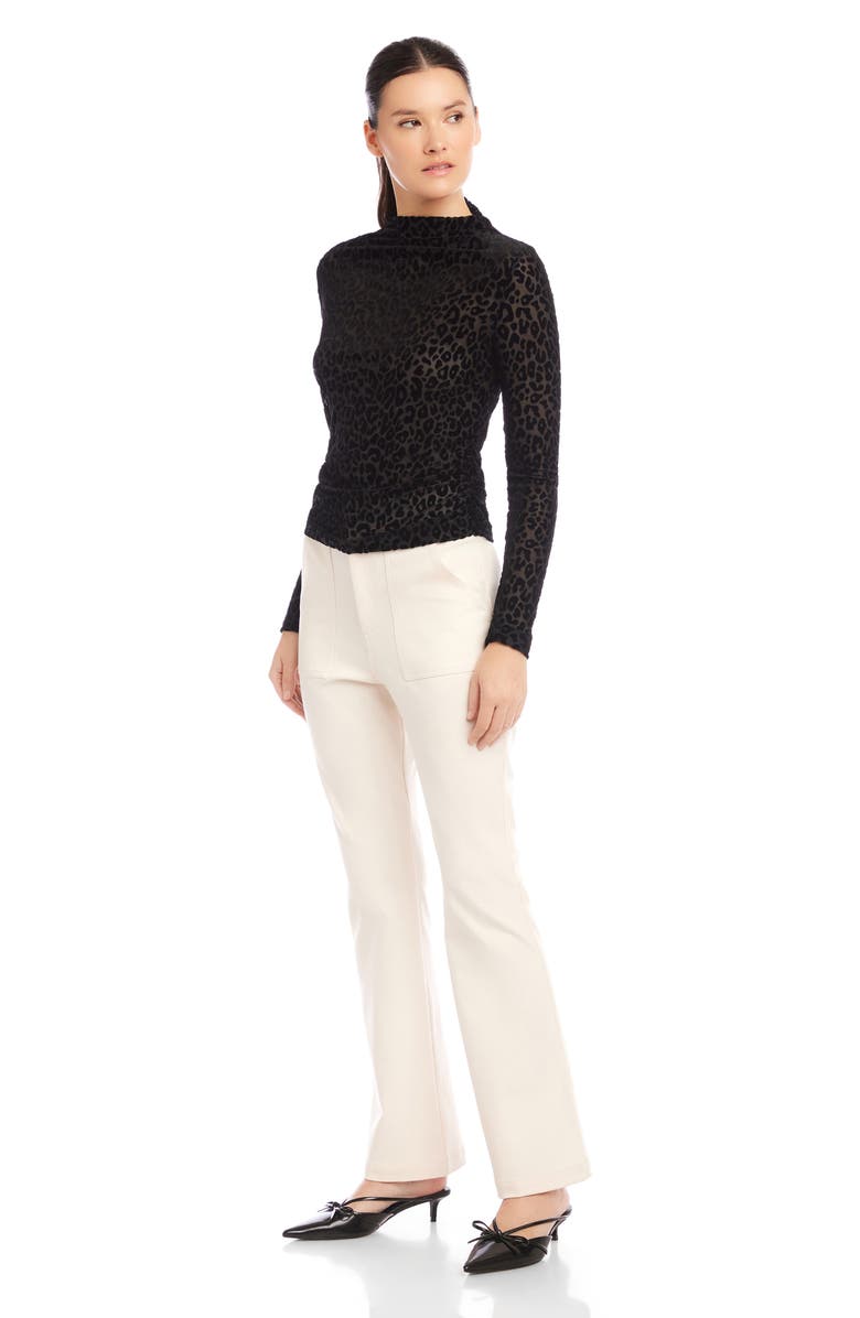 FIFTEEN TWENTY Khami Mock Neck Burnout Top, Alternate, color, Leopard