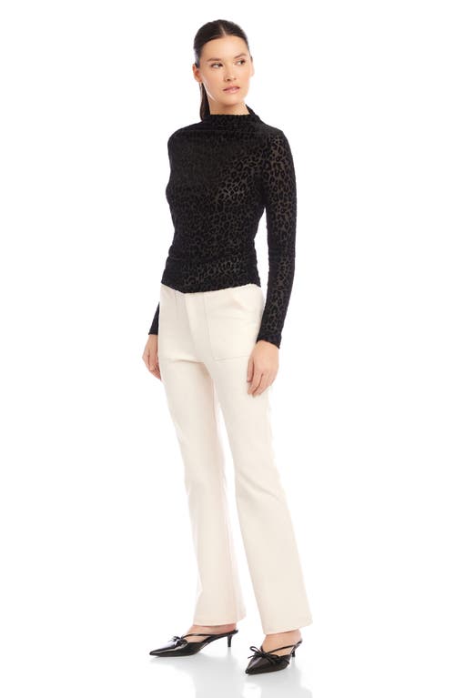 Fifteen Twenty Khami Mock Neck Burnout Top In Black