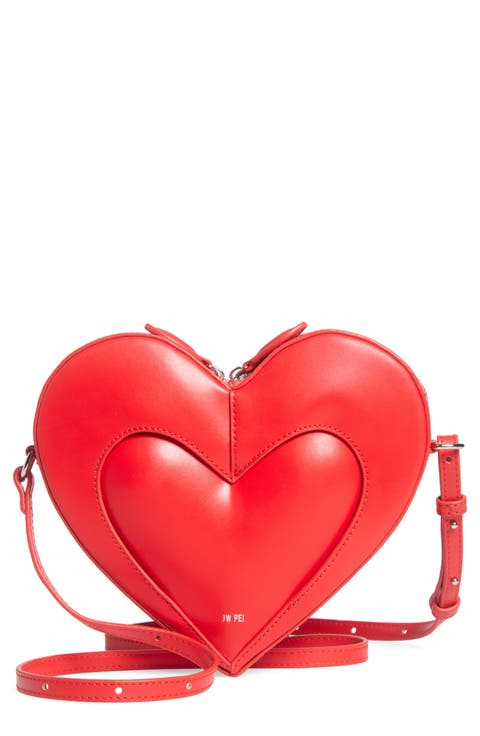 Francisca Faux Leather Heart Crossbody Bag