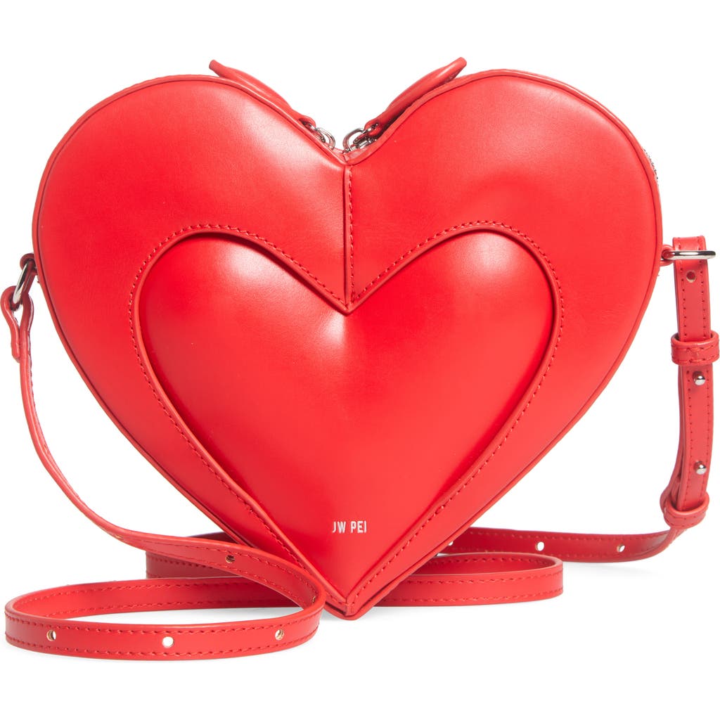 Jw Pei Francisca Faux Leather Heart Crossbody Bag In Red