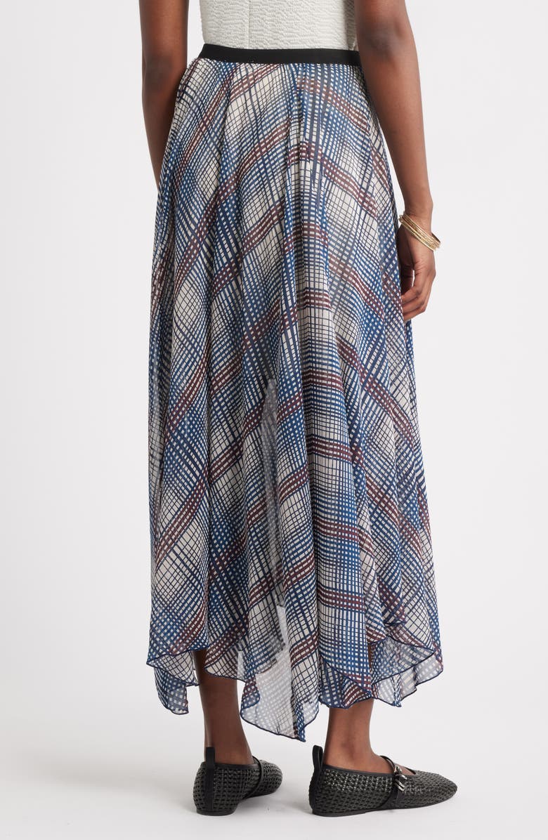Treasure & Bond Handkerchief Maxi Skirt, Alternate, color, Blue- Brown Forest Plaid