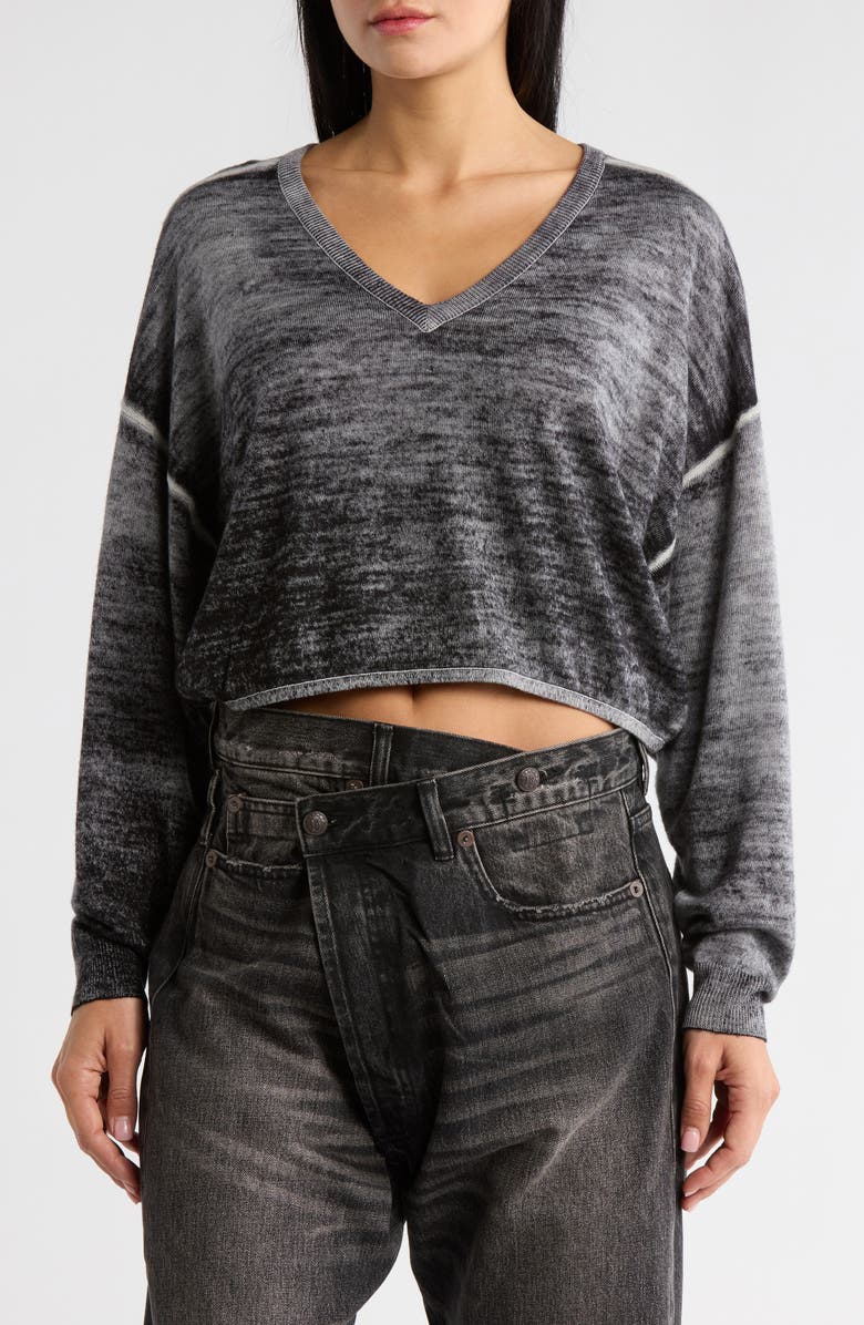 R13 V-Neck Wool Sweater, Main, color, Distressed Grey