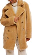 Free People Mari Double Breasted Reversible Faux Shearling Coat