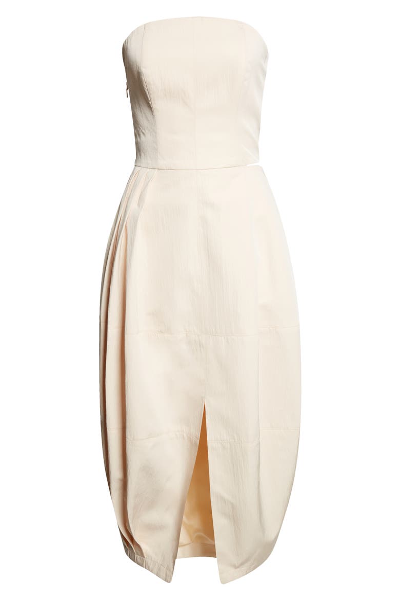 Senita Strapless Midi Dress, Alternate, color, BEIGE