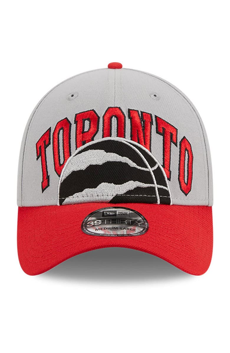 New Era Men's New Era Gray/Red Toronto Raptors Tip-Off Two-Tone 39THIRTY Flex Hat, Alternate, color, 