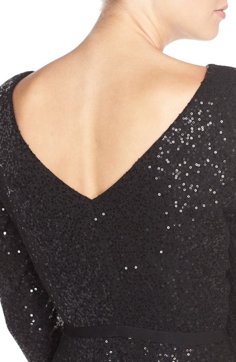 Maia Sequin Jersey Fit & Flare Dress, Alternate, color,