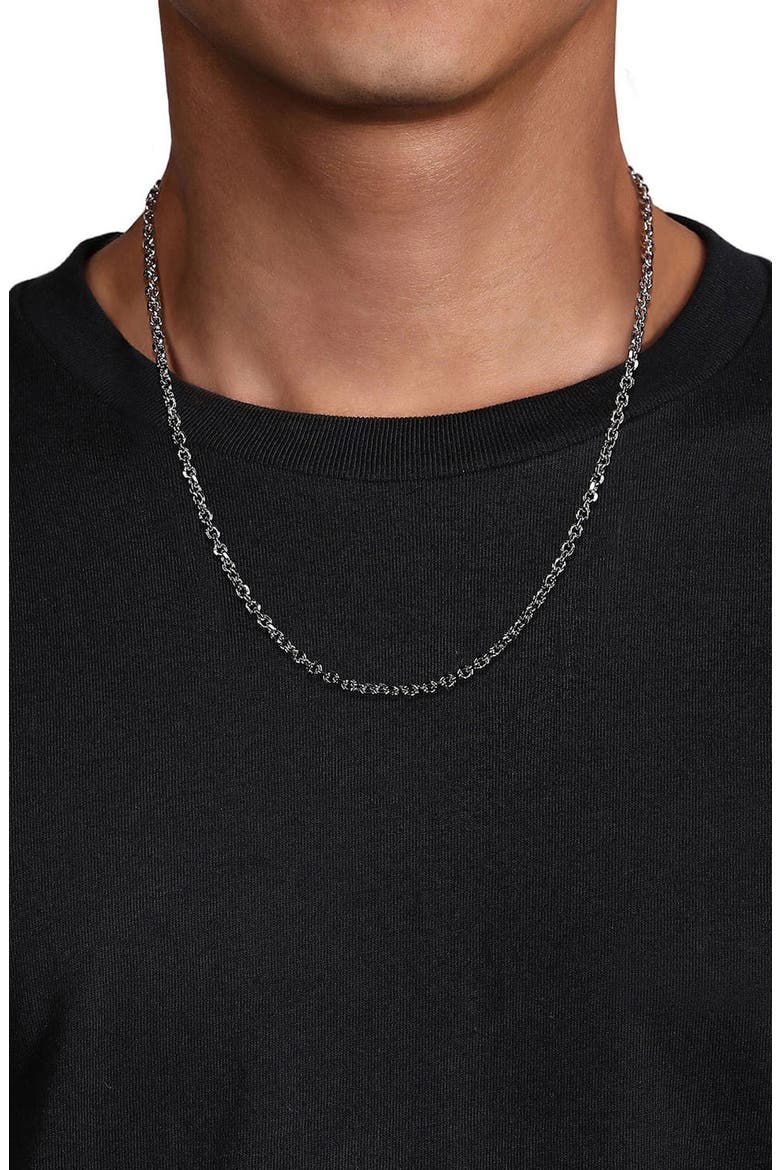 Men's Sterling Silver Cable Chain Necklace, Alternate, color, STERLING SILVER