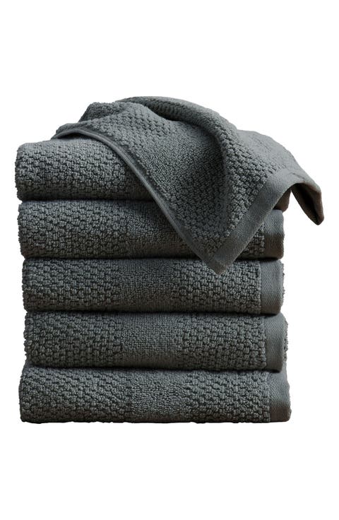 Cotton Textured Weave 6-Piece Hand Towel Set