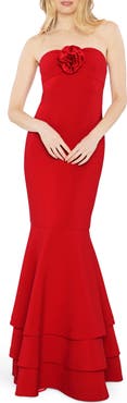 LIKELY Levi Rosette Strapless Mermaid Gown