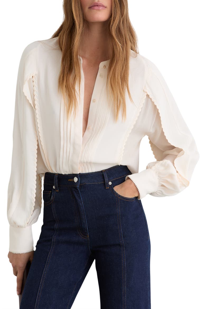 Maddie Pleated Button-Up Top, Main, color, PALE PINK