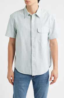 Allday Oxford Single Pocket Short Sleeve Button-Up Shirt