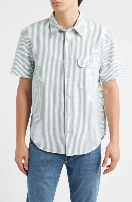 Allday Oxford Single Pocket Short Sleeve Button-Up Shirt