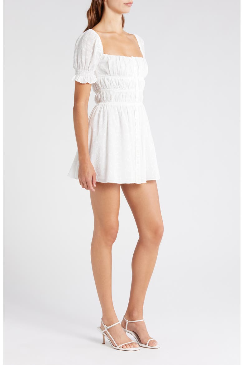 Floral Embroidered Cotton Minidress, Alternate, color, CLOUD