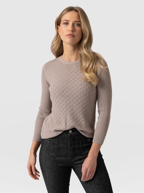 Saint + Sofia Primrose Knit Sweater In Beige