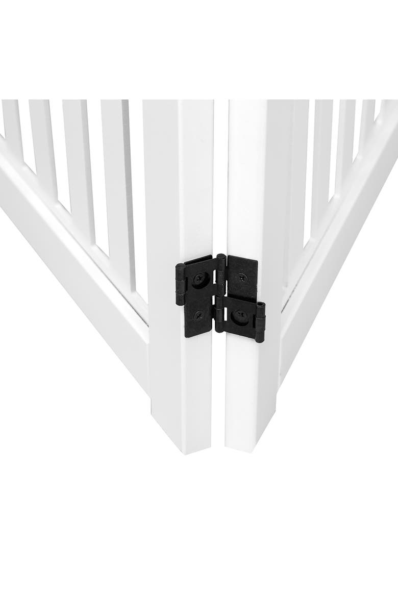 4 Panel Dog Gate White Foldable Wooden, Alternate, color, Multicolored