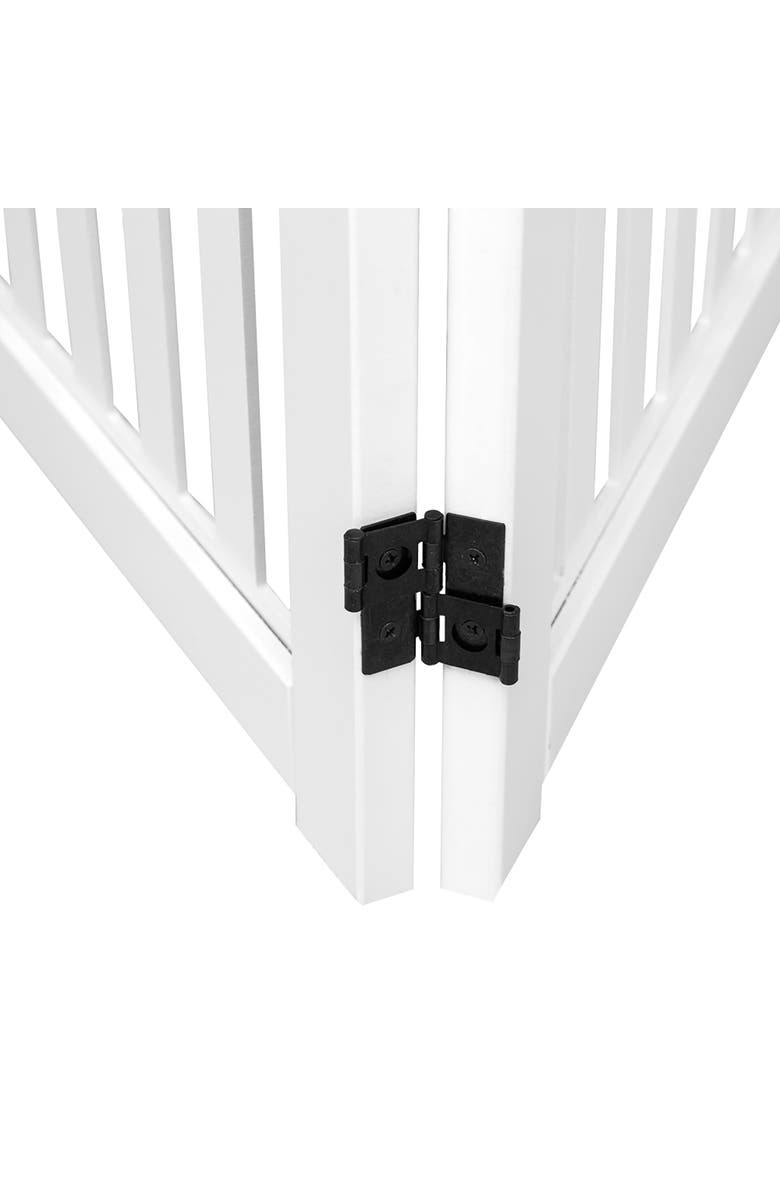 Trimate 4 Panel Dog Gate White Foldable Wooden, Alternate, color, Multicolored