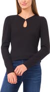 CeCe Keyhole Rib Top