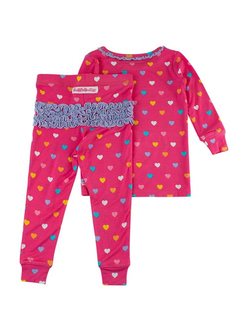 Rufflebutts Softsnooze Toddler Girls Ruffle Long Sleeve Pajama Set