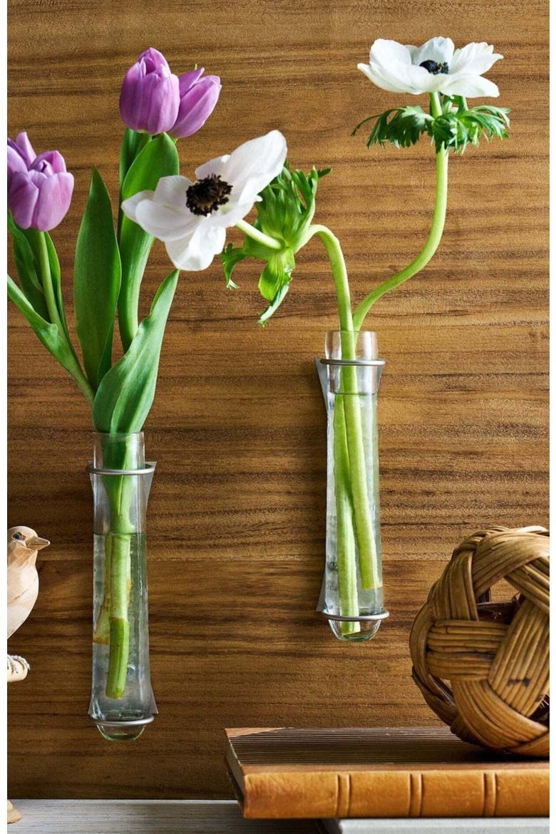 Floral Wall Vase - Set of 2, Alternate, color, Clear