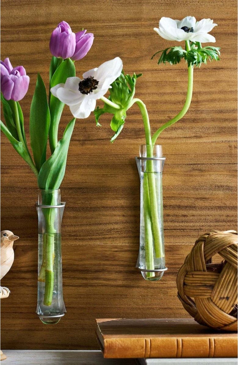 The Collective Home Floral Wall Vase - Set of 2, Alternate, color, Clear