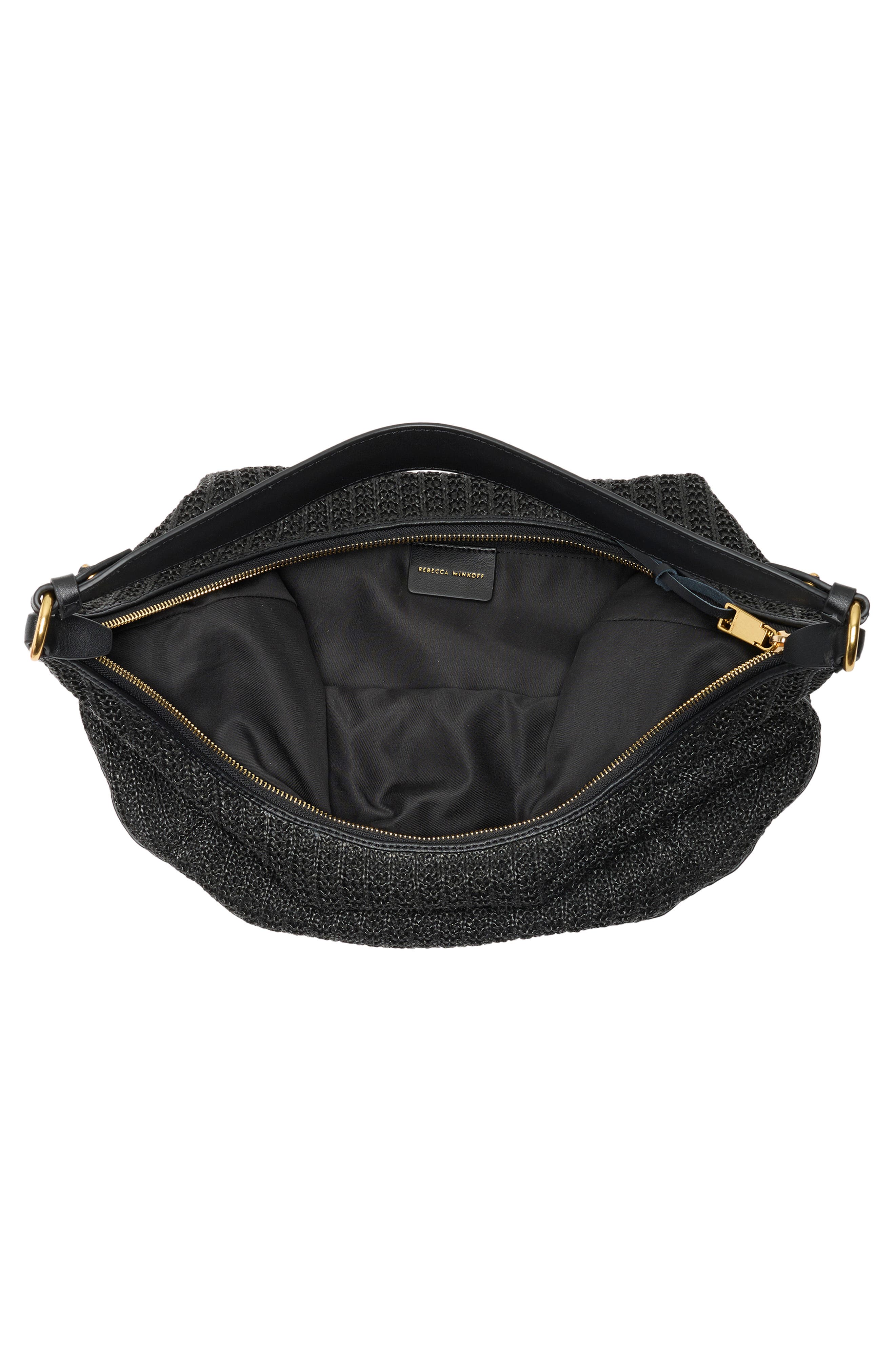 Rebecca Minkoff Darren Crescent Hobo Bag, Alternate, color, Black