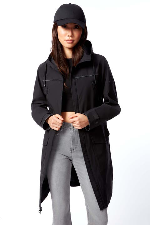 Kusawa - Mid-length Hooded Drawstring-Waist Raincoat
