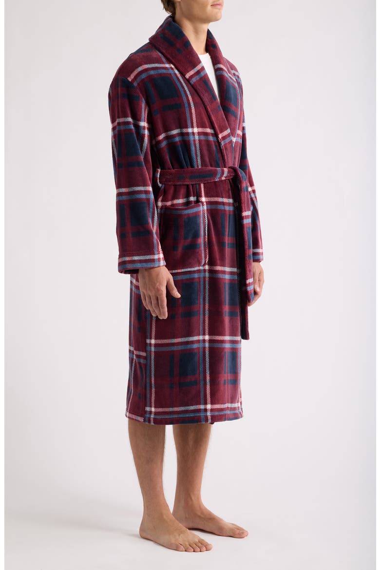 Firelight Plush Shawl Robe, Alternate, color, WINTERBERRY