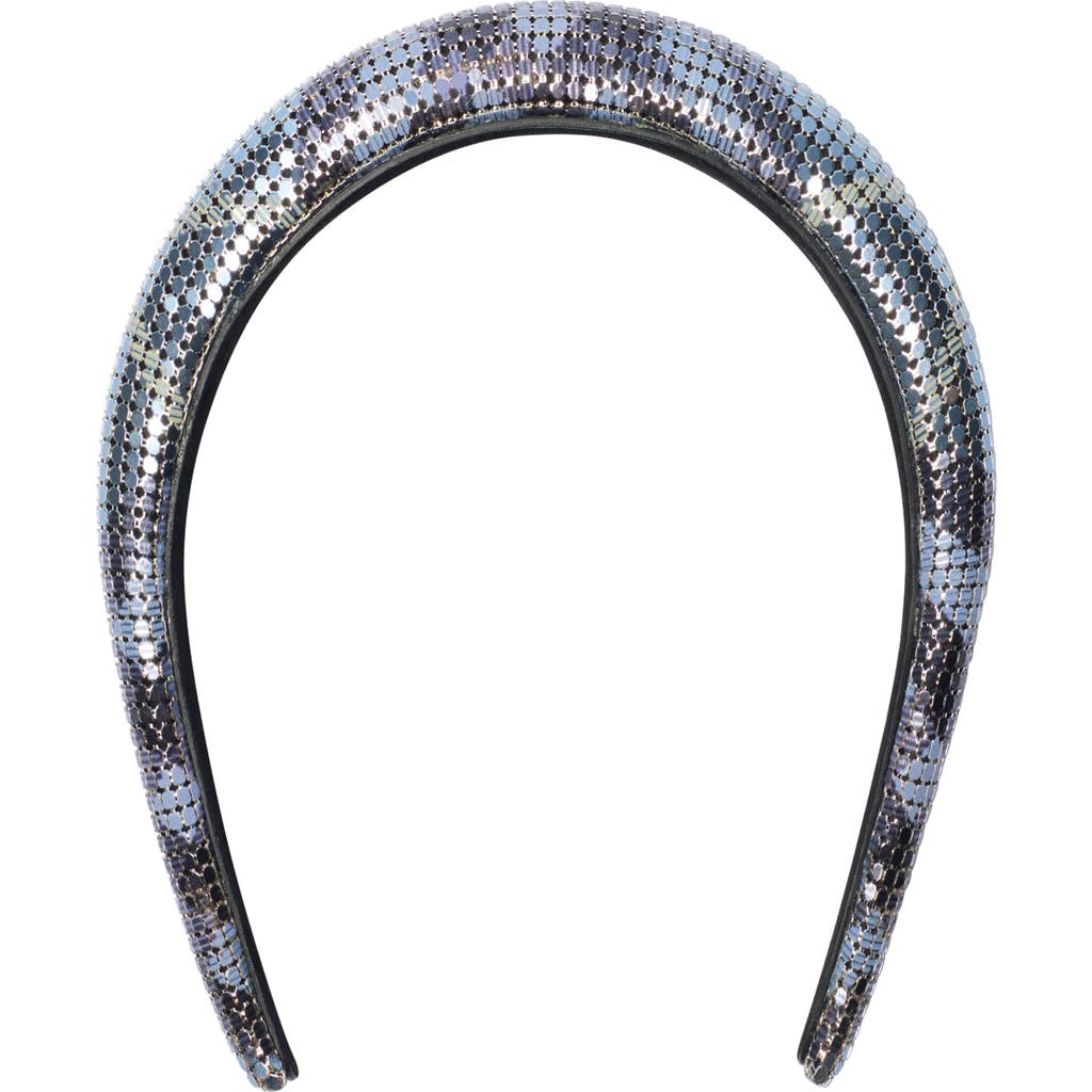 Burberry Check Mesh Headband In Blue