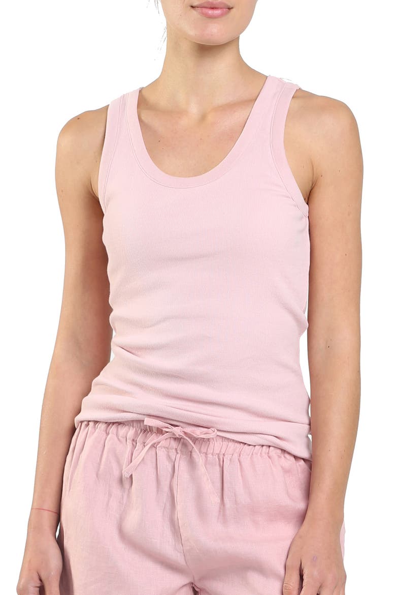 Ribbed Shelf Bra Tank, Main, color, DUSTY PINK