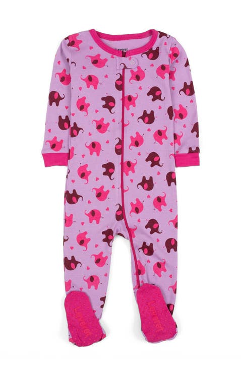Kids Footed Printed Cotton Matching Family Pajamas, Animal Kingdom Prints (Toddler, Little Kid & Big Kid)