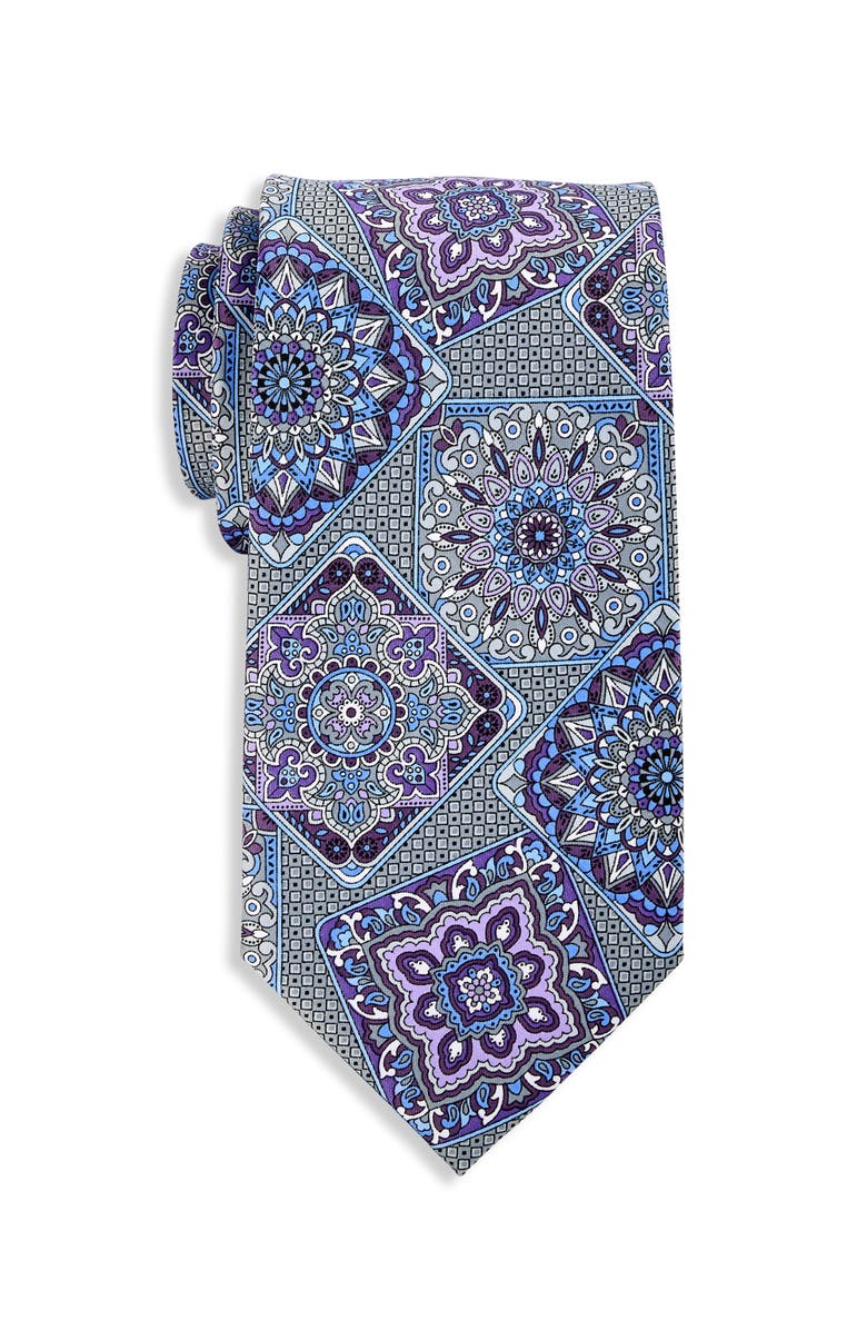 Synrgy by DXL Big & Tall Abstract Printed Tie, Main, color, Grey