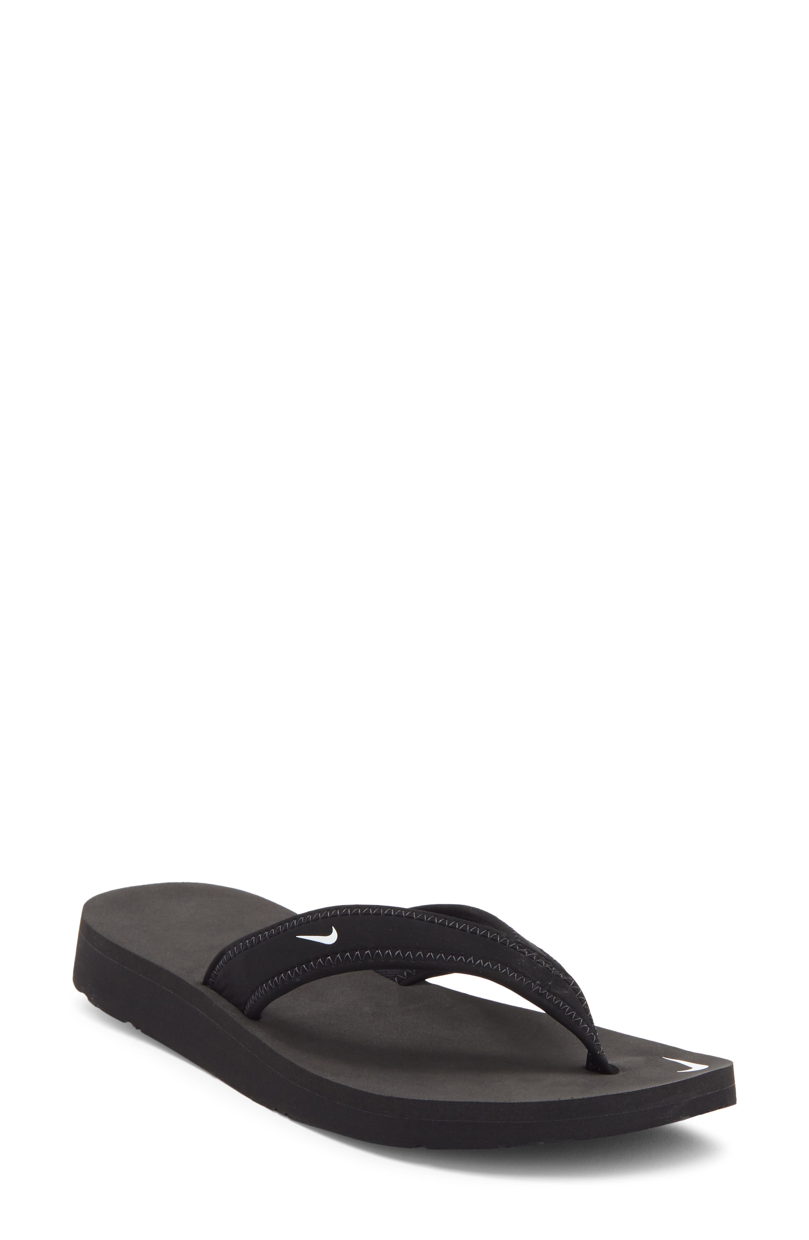 Nike 'Celso Girl' Thong, Alternate, color, 011 Black/White