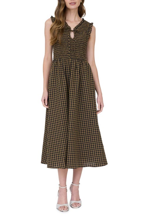 Sleeveless Smocked Midi Dress