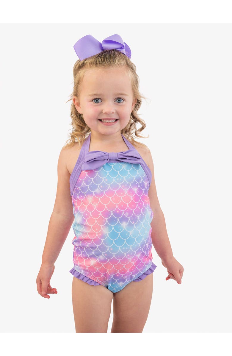 RuffleButts Halter UPF50+ One Piece Swimsuit, Alternate, color, Shimmer Mermaid Tale