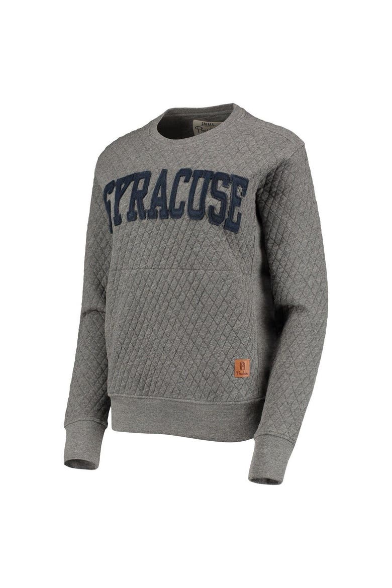 Women's Pressbox Heather Charcoal Syracuse Orange Moose Quilted Pullover Sweatshirt, Alternate, color, Heather Gray
