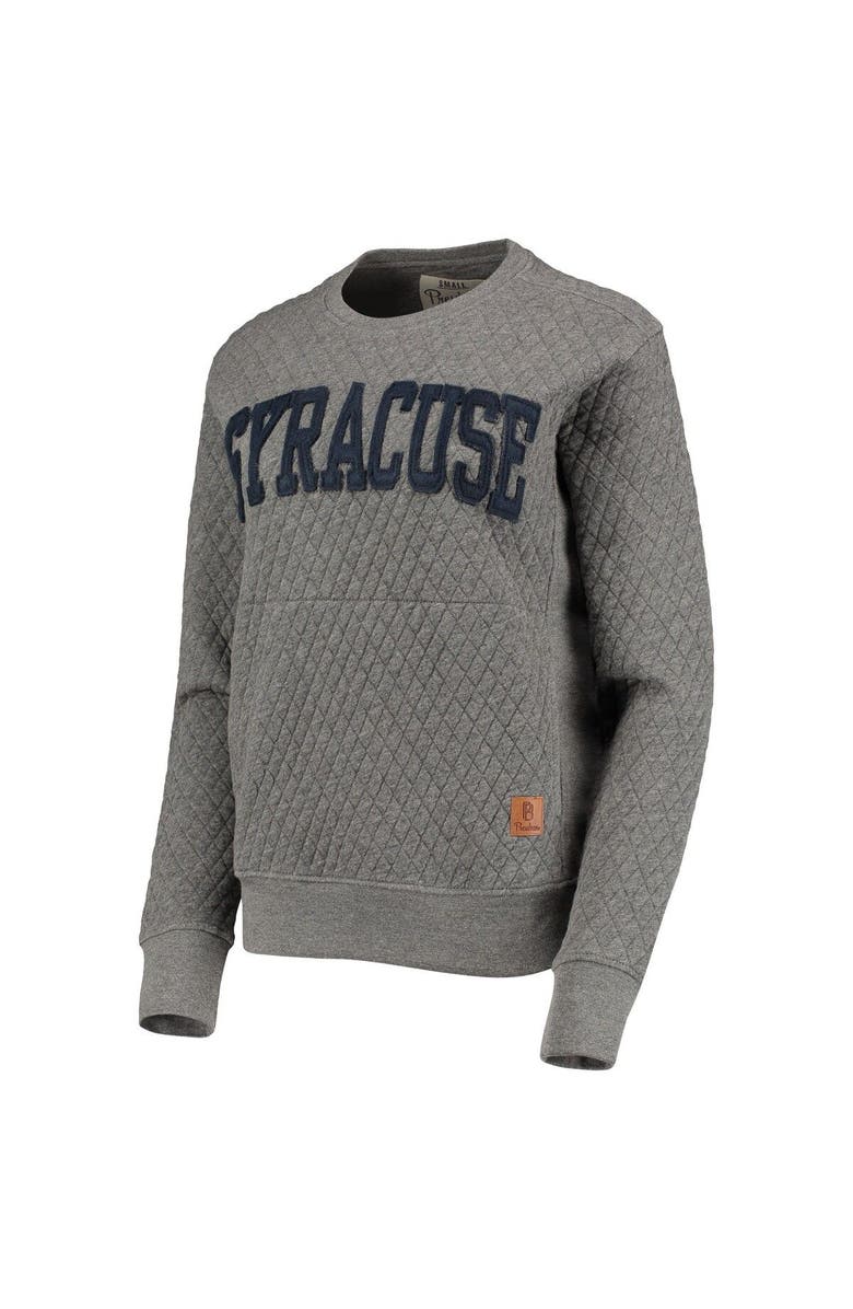 PRESSBOX Women's Pressbox Heather Charcoal Syracuse Orange Moose Quilted Pullover Sweatshirt, Alternate, color, Heather Gray