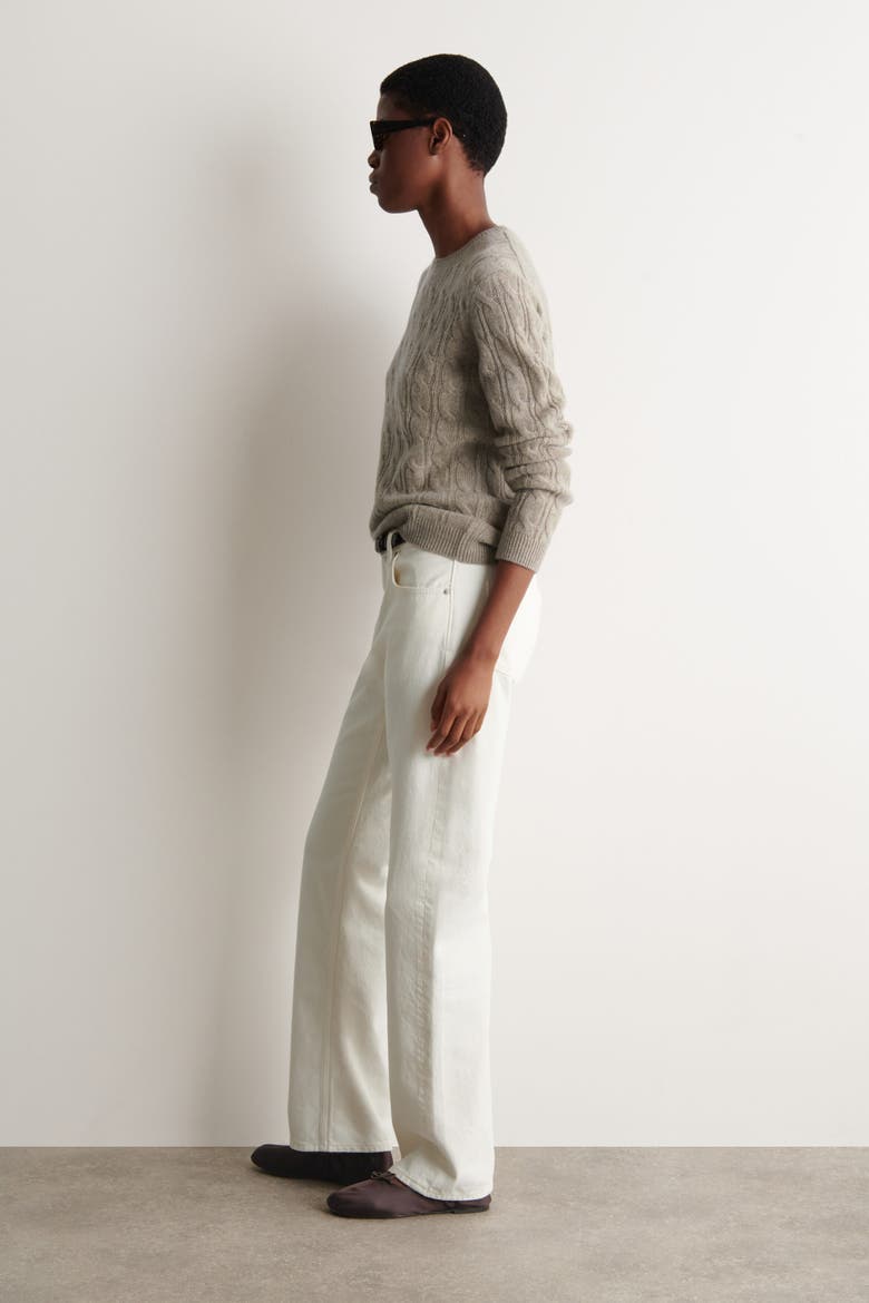 Cable-knit Cashmere Sweater, Alternate, color, BEIGE
