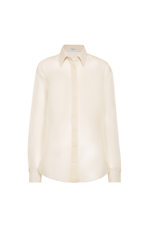 Brunello Cucinelli Crispy Silk Shirt In Multi