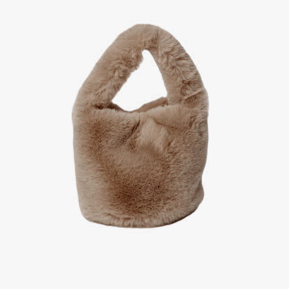 Hat Attack Faux Fur Mini Bag, Main, color, Taupe
