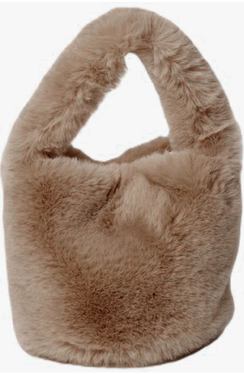 Hat Attack Faux Fur Mini Bag, Main, color, Taupe