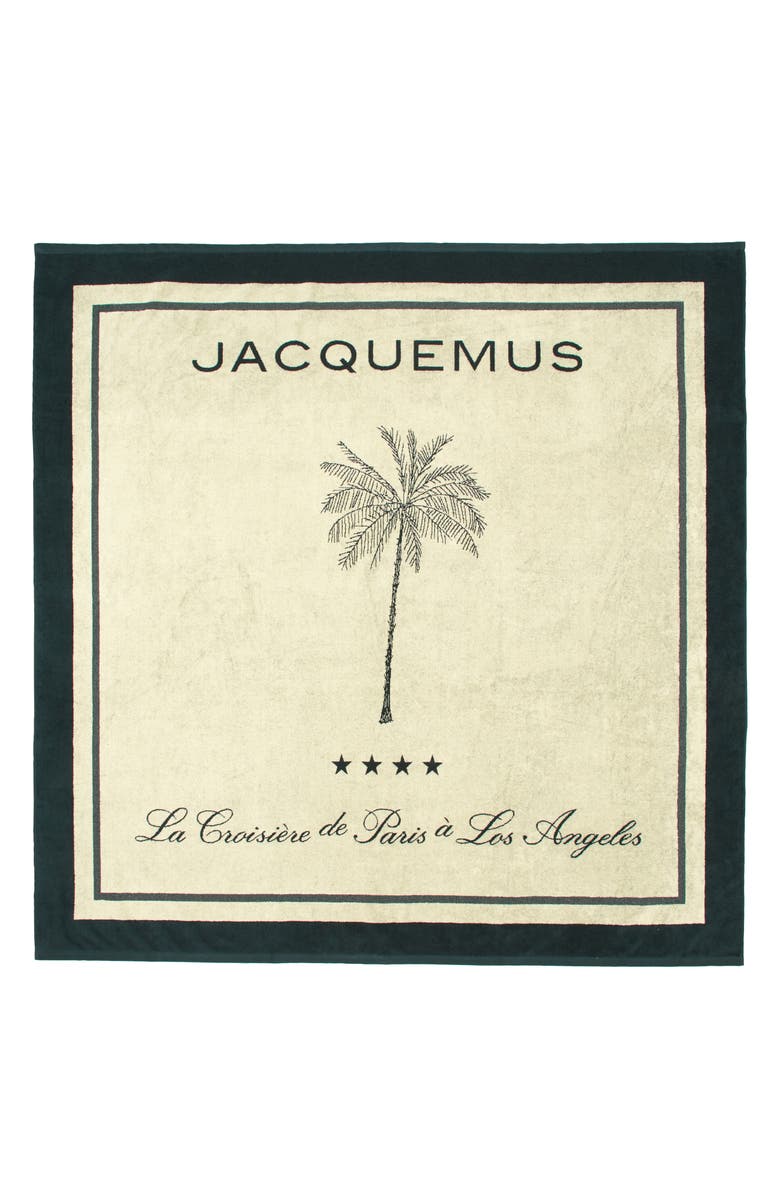 Jacquemus La Serviette Croisière Beach Towel, Main, color, Palm Tree Green / Light Y 5Ce