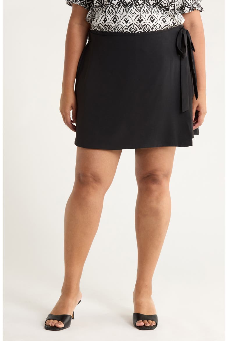 Rini Wrap Miniskort, Main, color, BLACK
