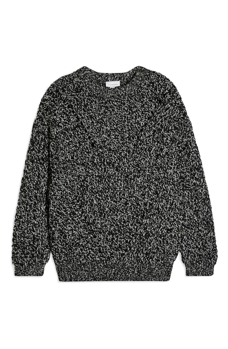 Topshop Chunky Pointelle Sweater, Alternate, color, 