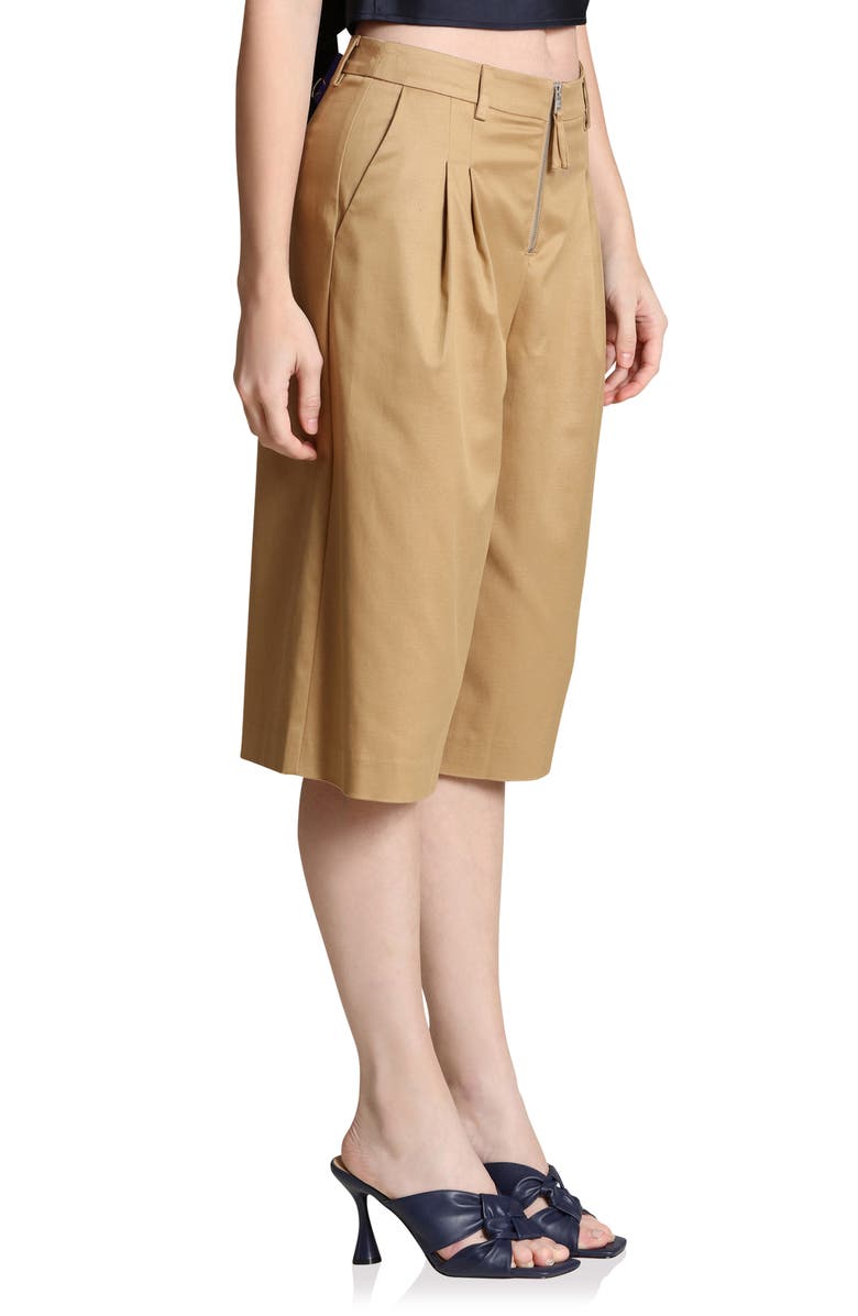 Avec Les Filles Pleat Front Shorts, Alternate, color, Honey Tan